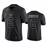 Men's San Francisco 49ers #6 Marcus Johnson Black Reflective Limited Stitched Football Jersey,baseball caps,new era cap wholesale,wholesale hats